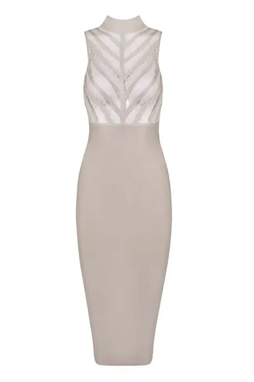 Paige Bodycon Dress - Nude