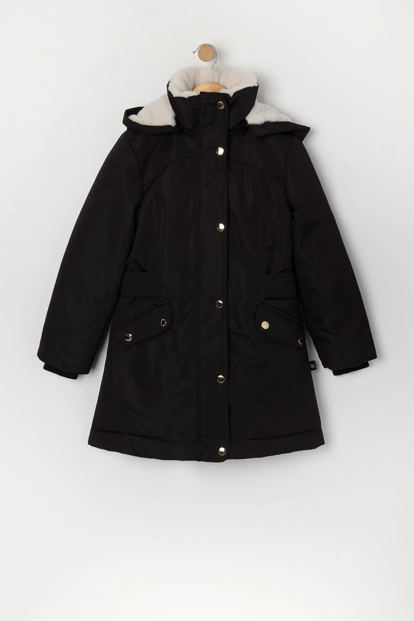 Parka doublée de similifourrure pour fille