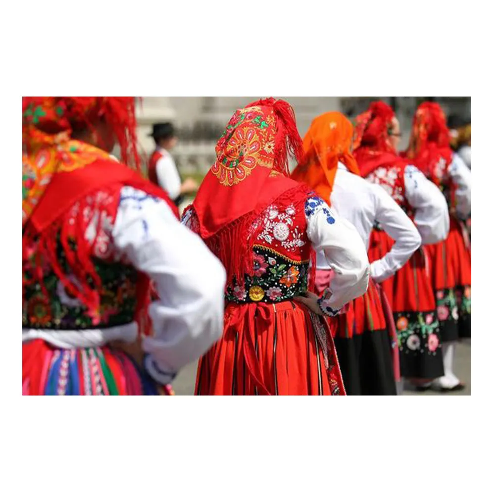 Portuguese Folklore Regional Head Scarf Shawl With Fringe