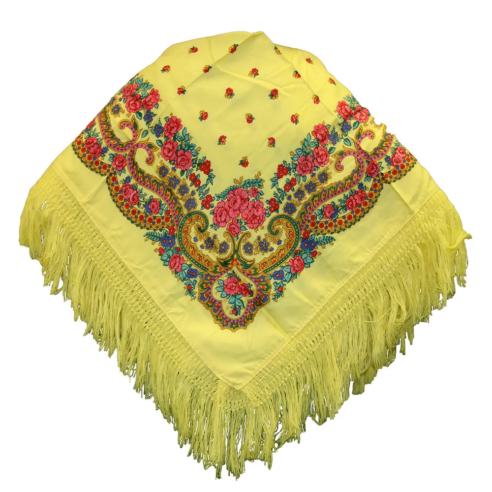 Portuguese Folklore Regional Head Scarf Shawl With Fringe