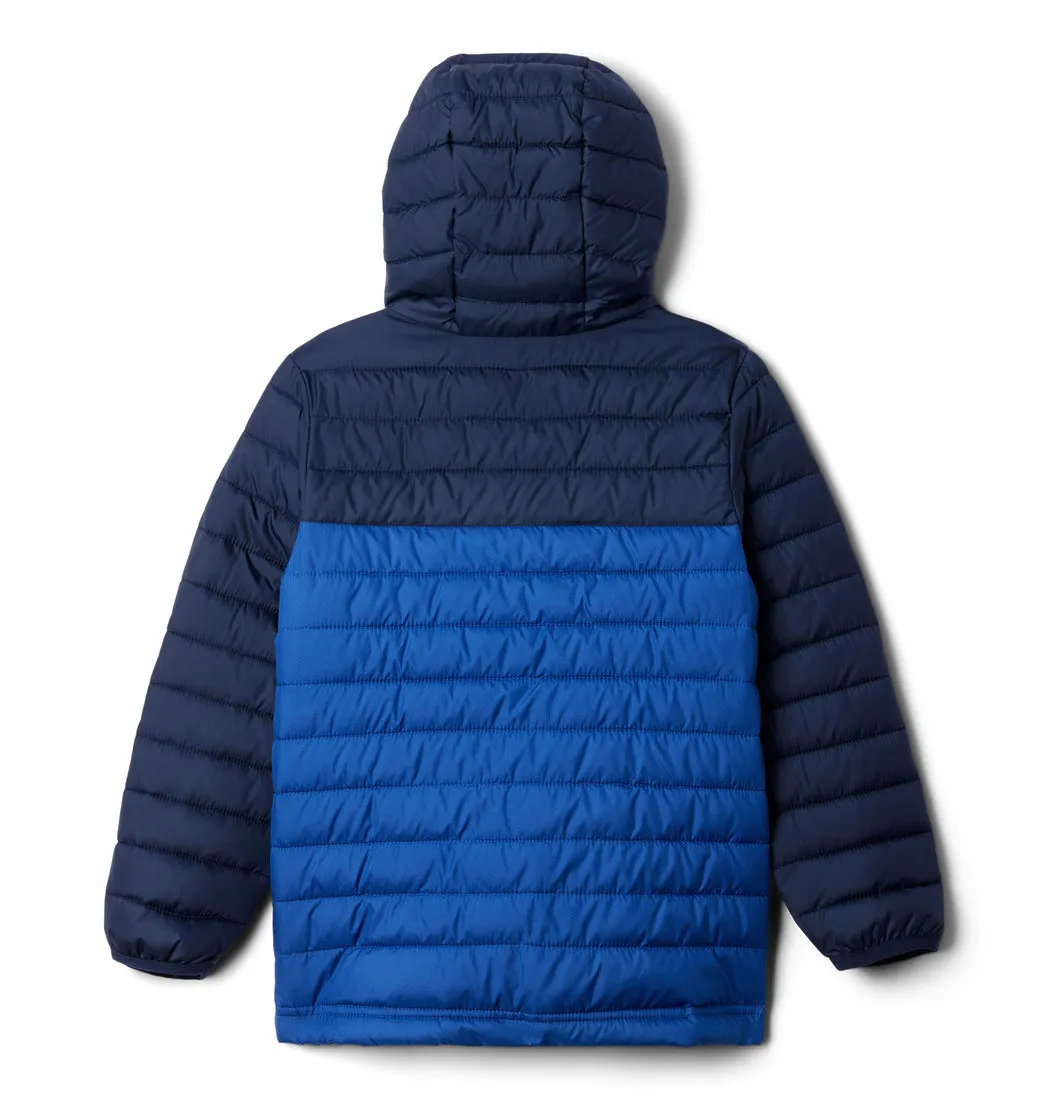 POWDER LITE HOODED JACKET YOUTH (AGES 10-18) - MOUNTAIN BLUE/COLLEGIATE NAVY