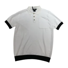 Prestige Classic White Knit Button Polo Shirt