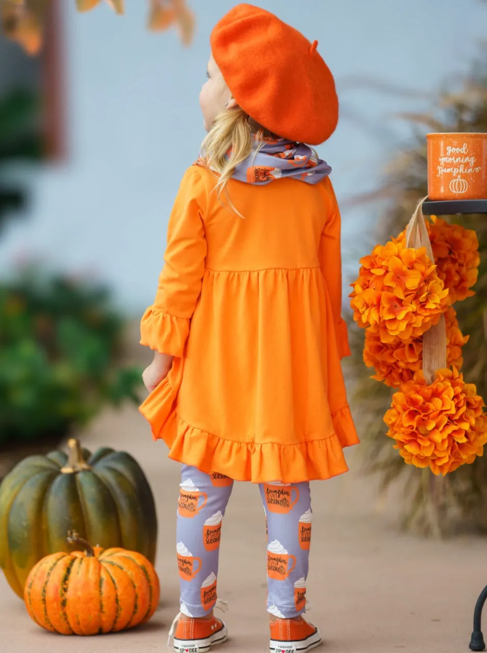 Pumpkin Spice Season Tunic, Scarf and Legging Set