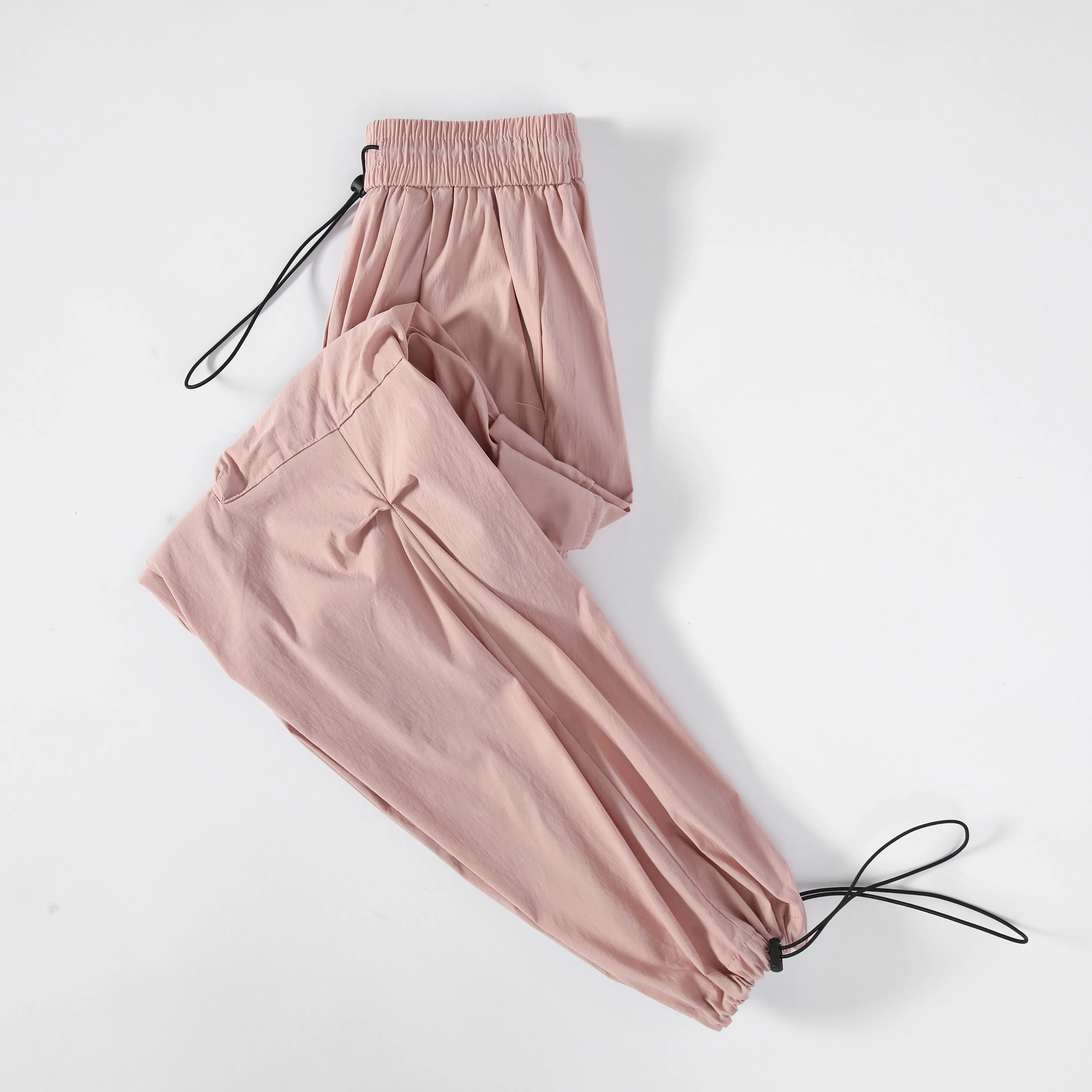 Quick-Drying Solid Color Thin High-Waisted Street Style Versatile Cargo Pants