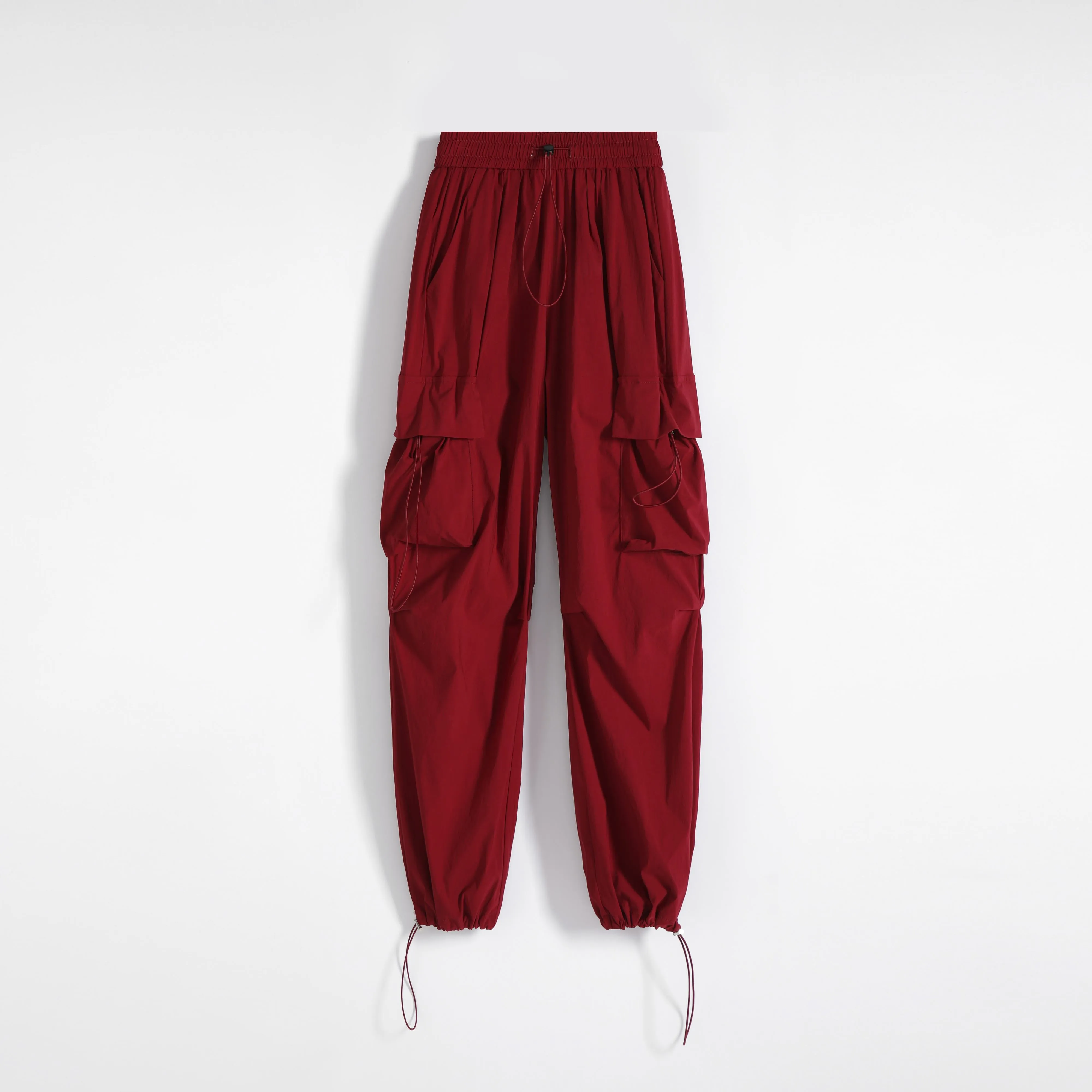 Quick-Drying Solid Color Thin High-Waisted Street Style Versatile Cargo Pants