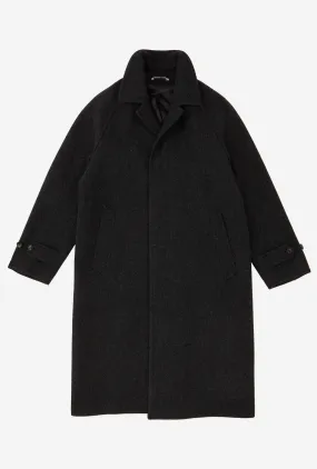 Raglan Sleeve Overcoat Wool Charcoal