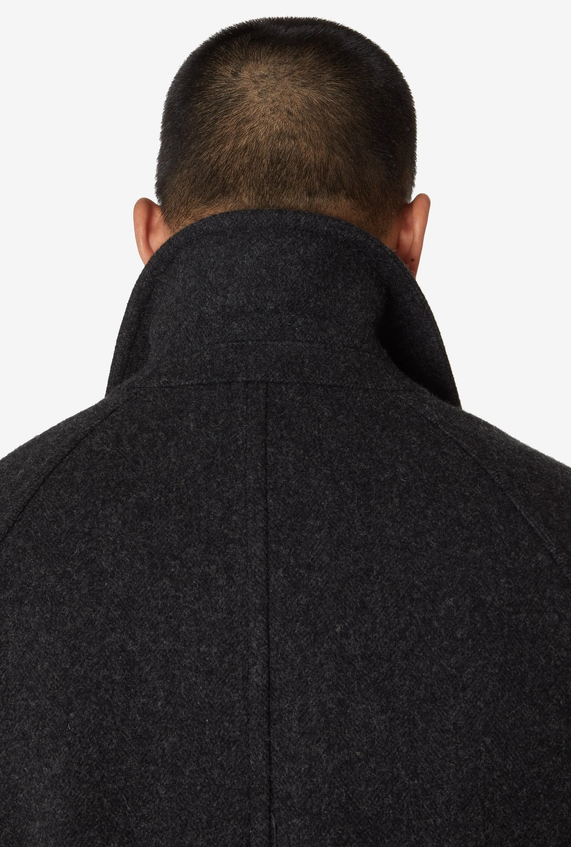 Raglan Sleeve Overcoat Wool Charcoal