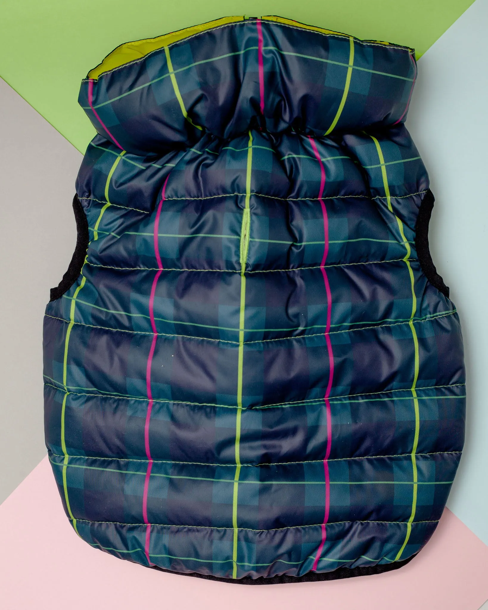 Reversible AiryVest in Hunter Plaid   Neon Yellow (DOG & CO. Exclusive)