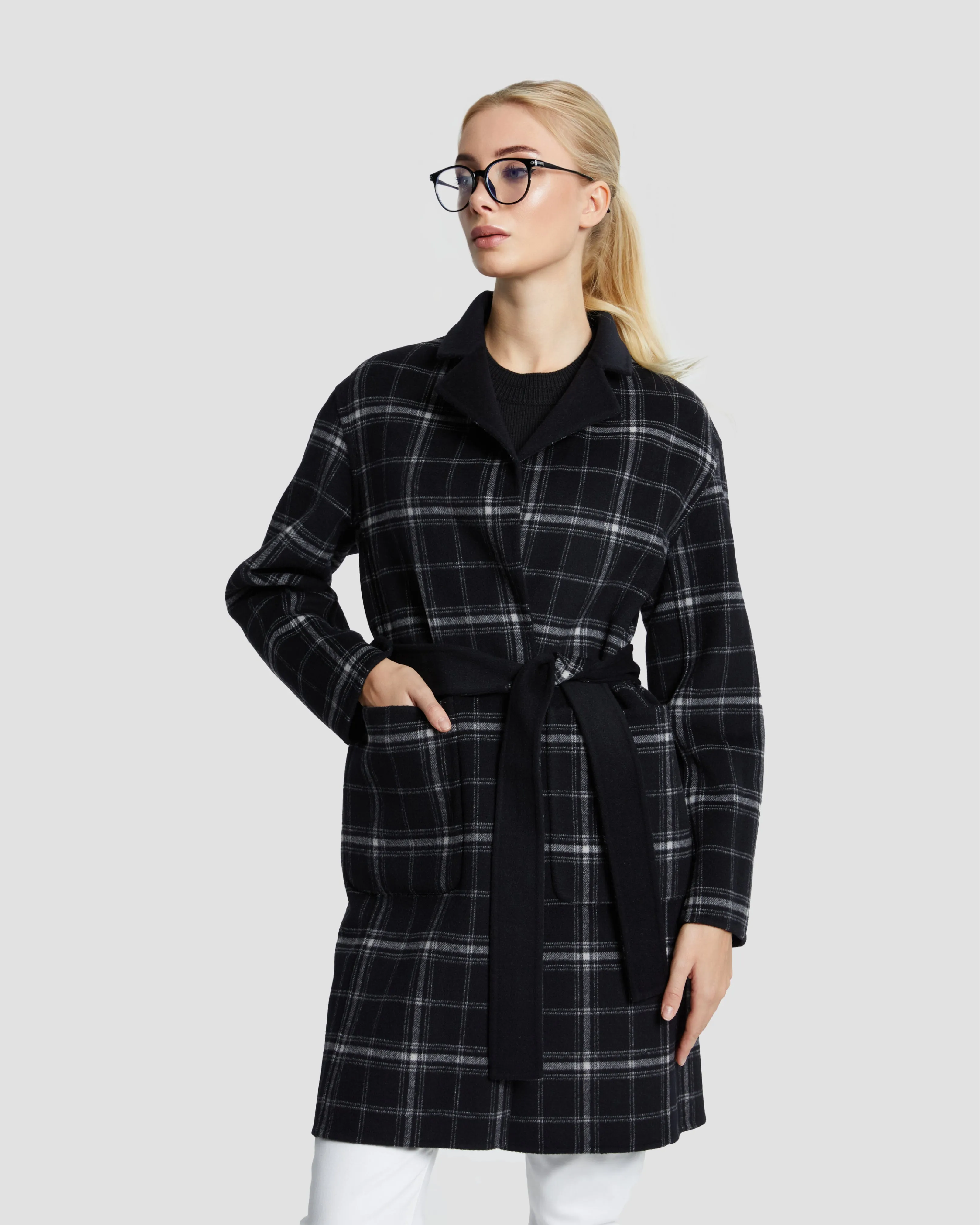 Reversible Plaid Coat