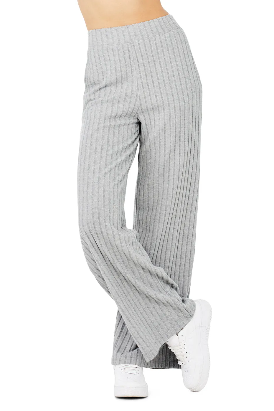 Ribbed Take Comfort Wide Leg Pant - Athletic Heather Grey