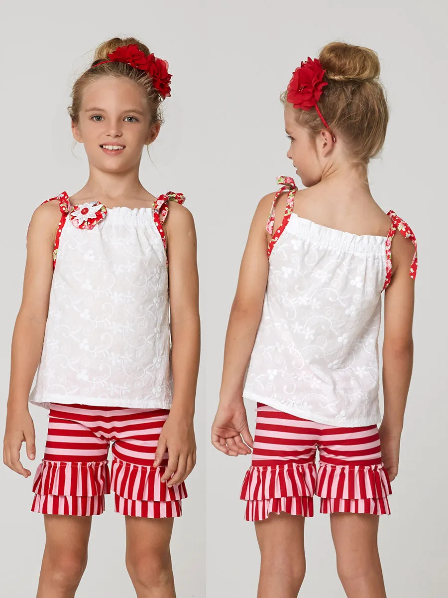 RUTHIE - Girls Stretch Ruffle Shorts Sewing Pattern