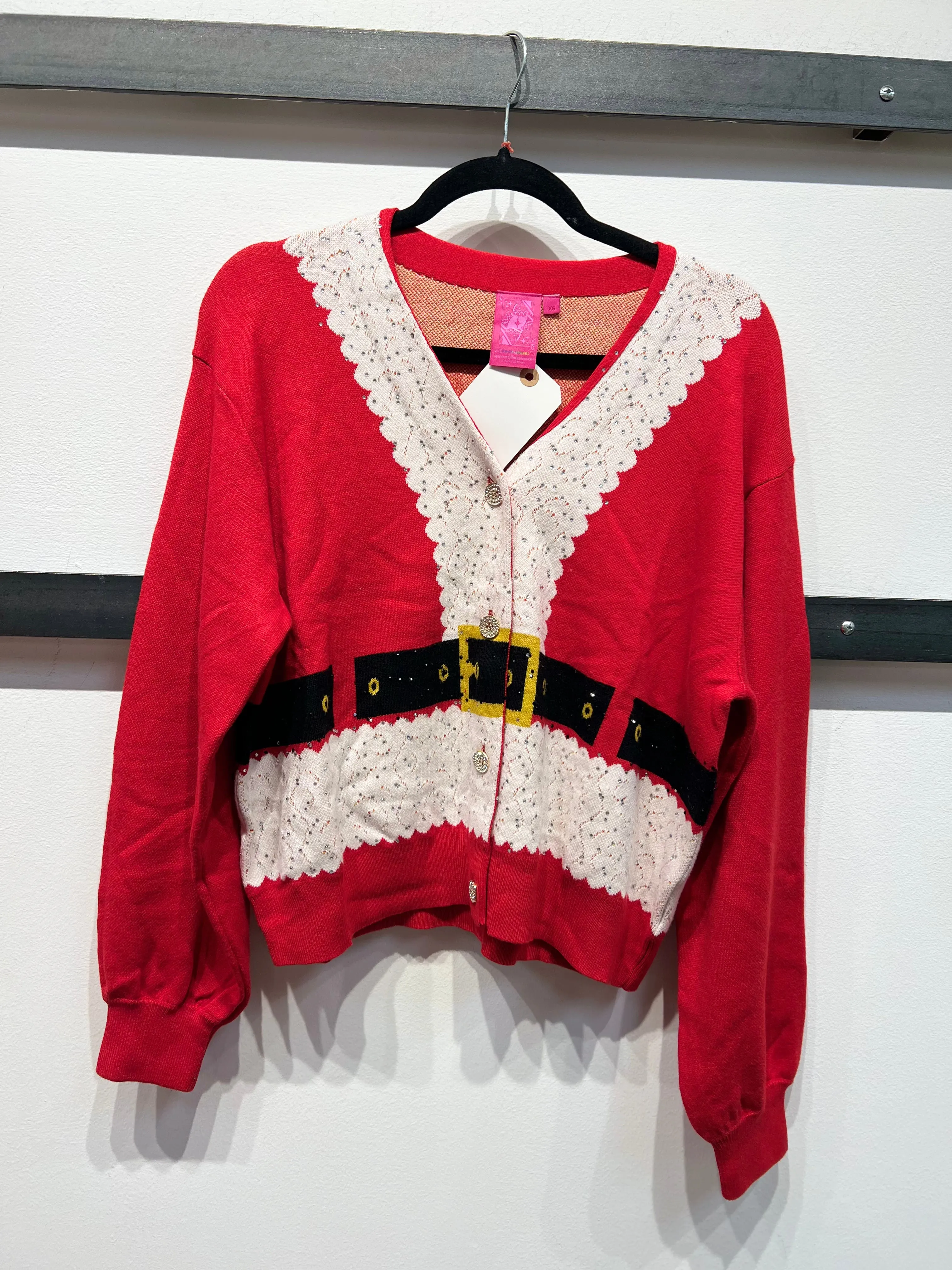 Santa's Coat Cardigan - Red [Queen of Sparkles]