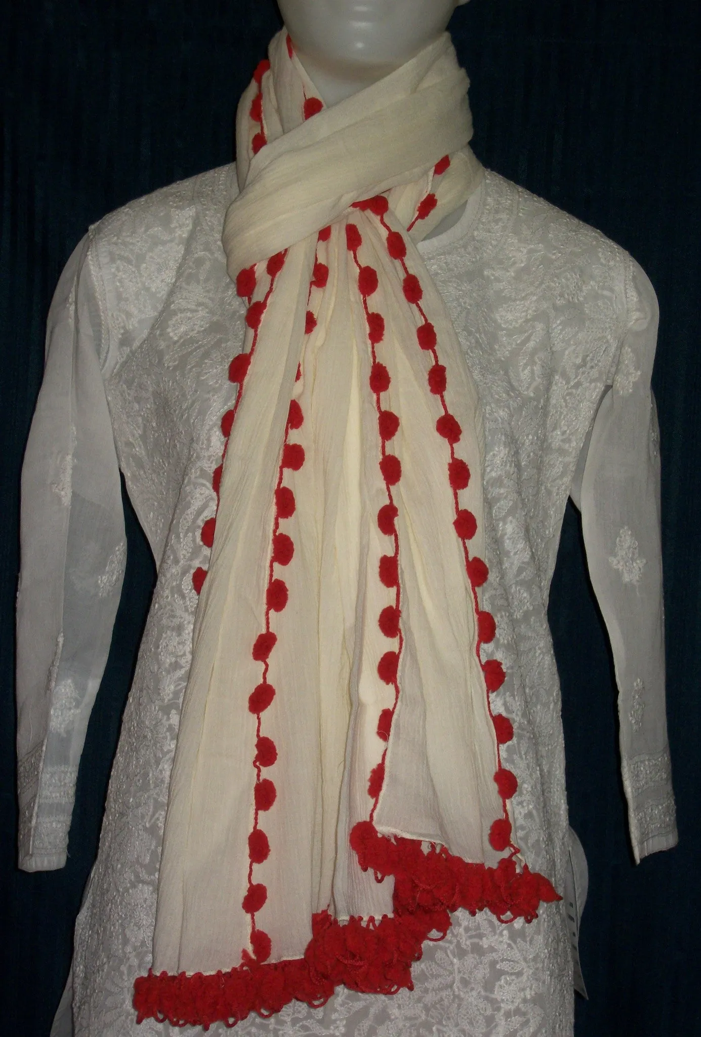 Scarf 1619 Cotton Stole Shawl Unbleached Dupatta