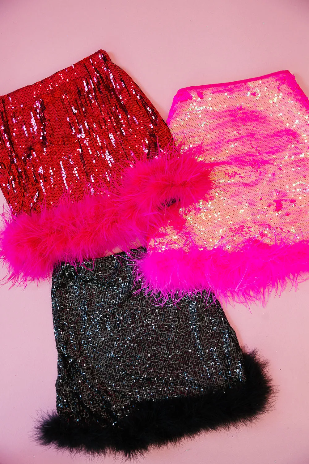 SEQUIN FEATHER SKIRT