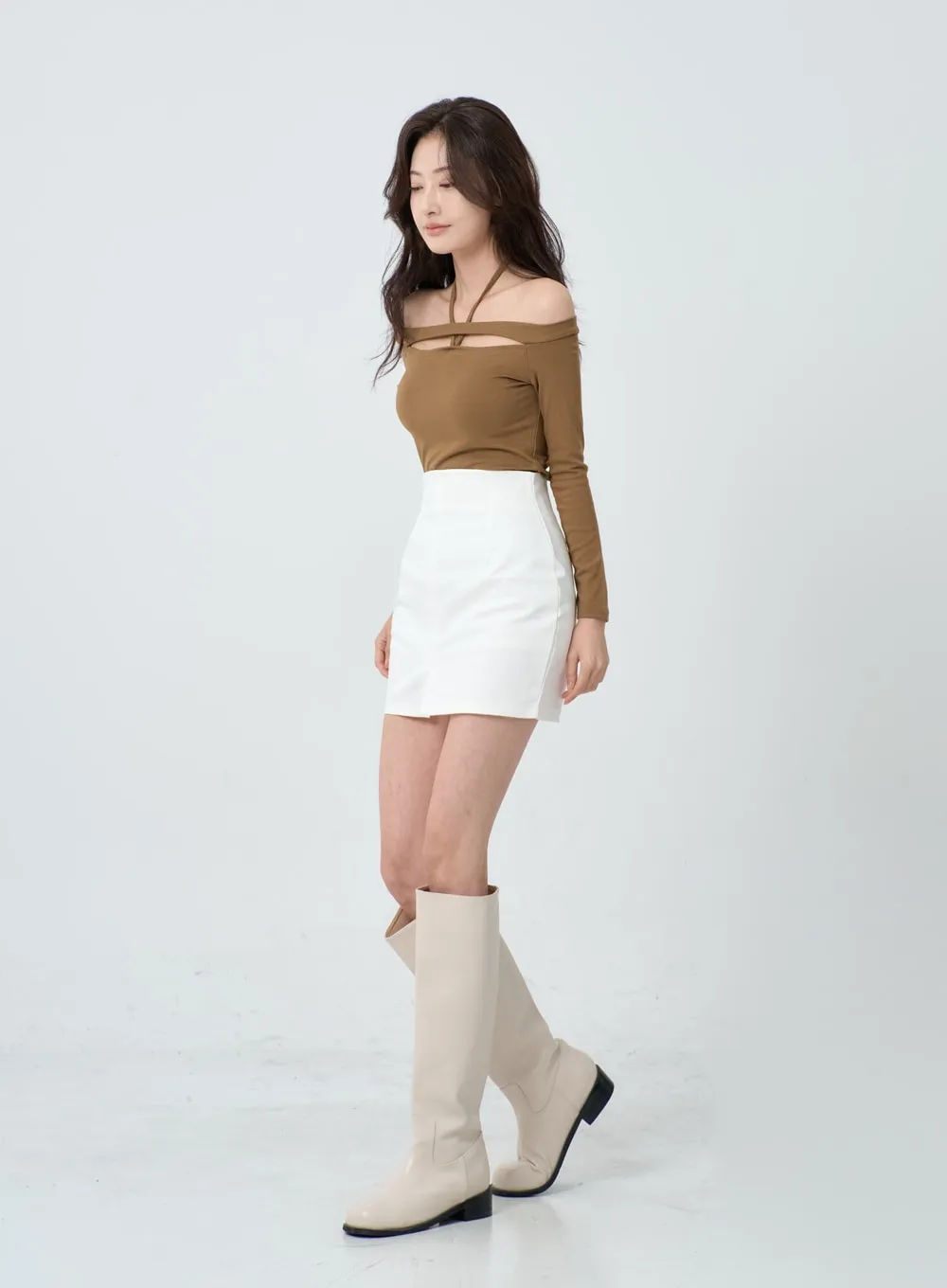 Simple High Waist Pencil Mini Skirt IO19