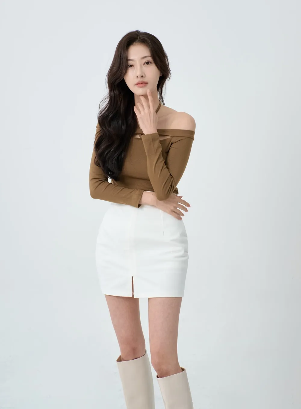 Simple High Waist Pencil Mini Skirt IO19