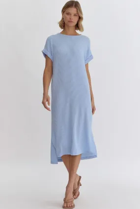 Slouchy Ribbed Midi - Light Blue