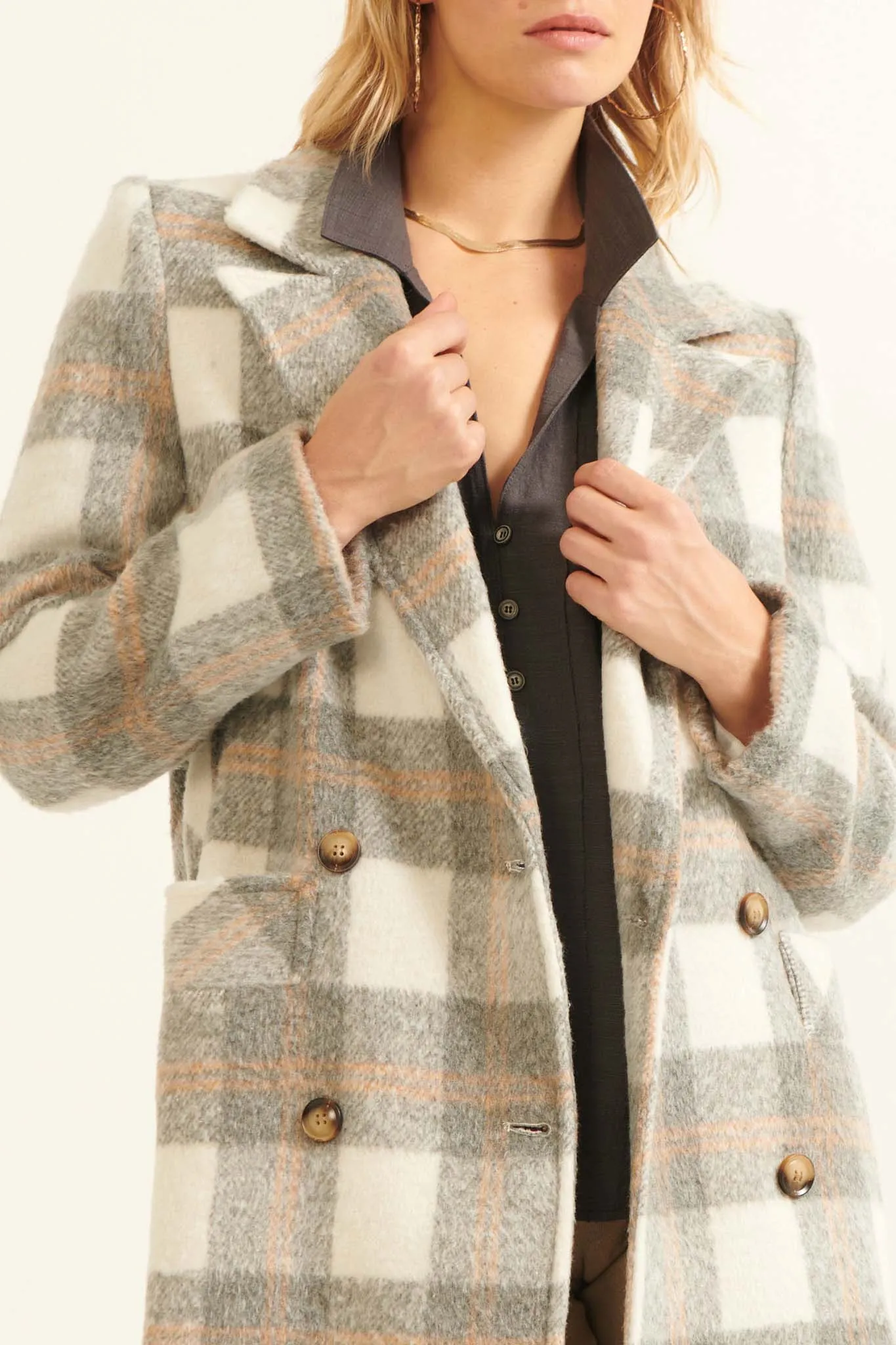 Snowy Creek Wool-Blend Plaid Overcoat