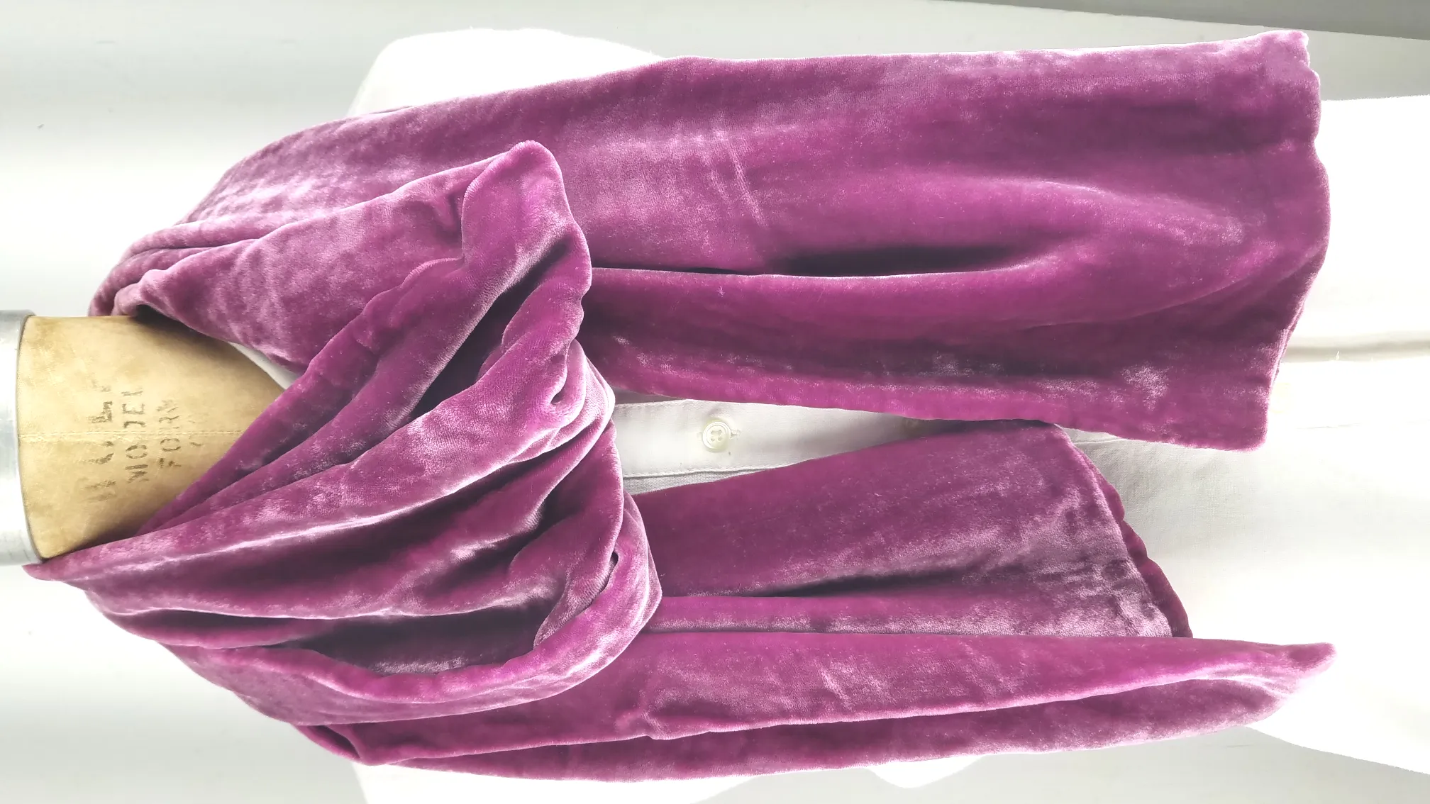 Solid Rose Purple Silk Velvet Scarf