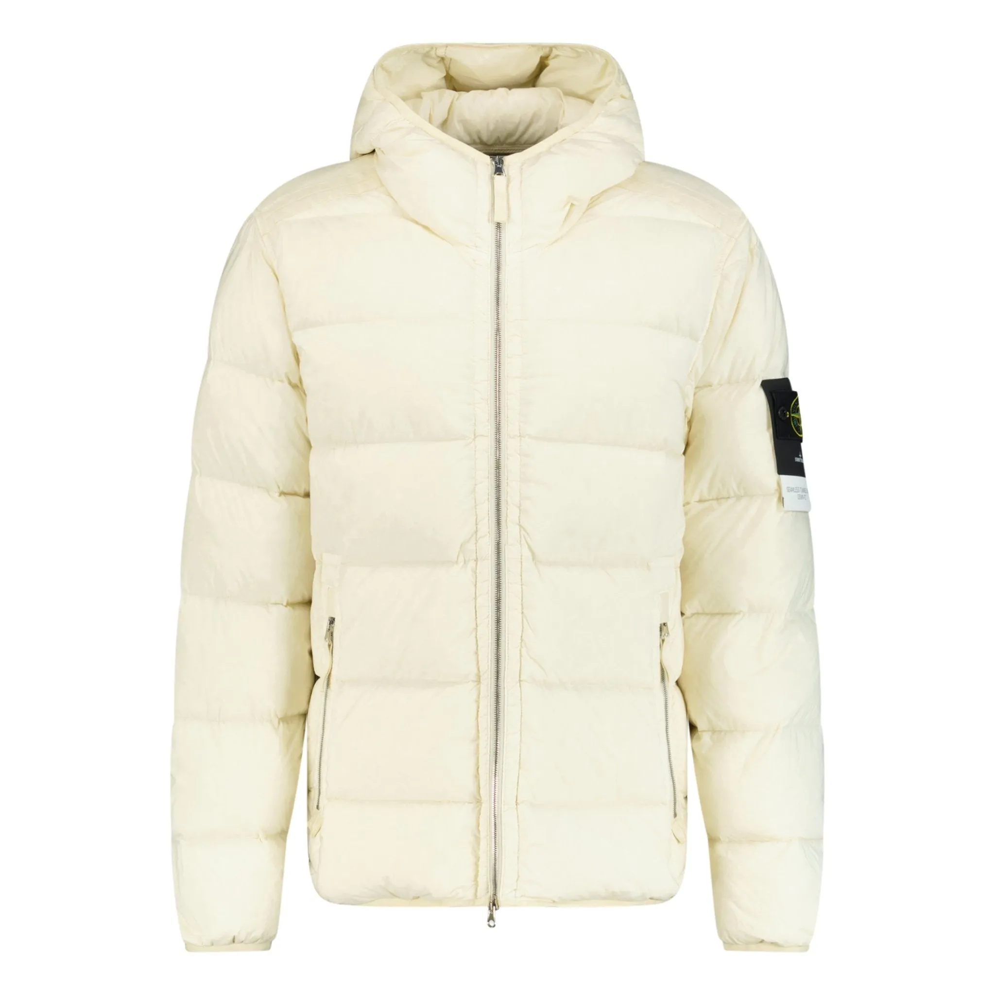 Stone Island Hooded Puffer Seamless Tunnel Nylon Cream