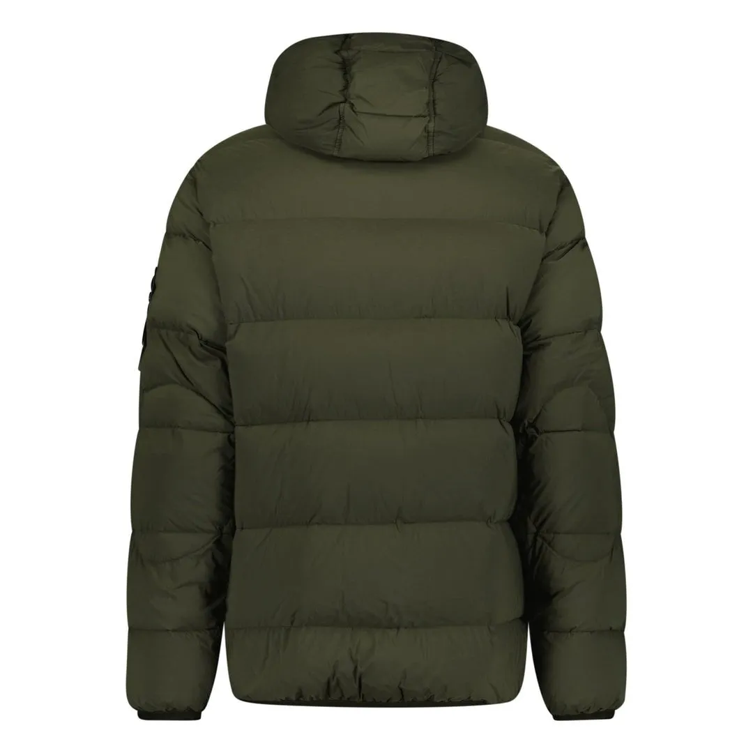 Stone Island Hooded Puffer Seamless Tunnel Nylon Khaki