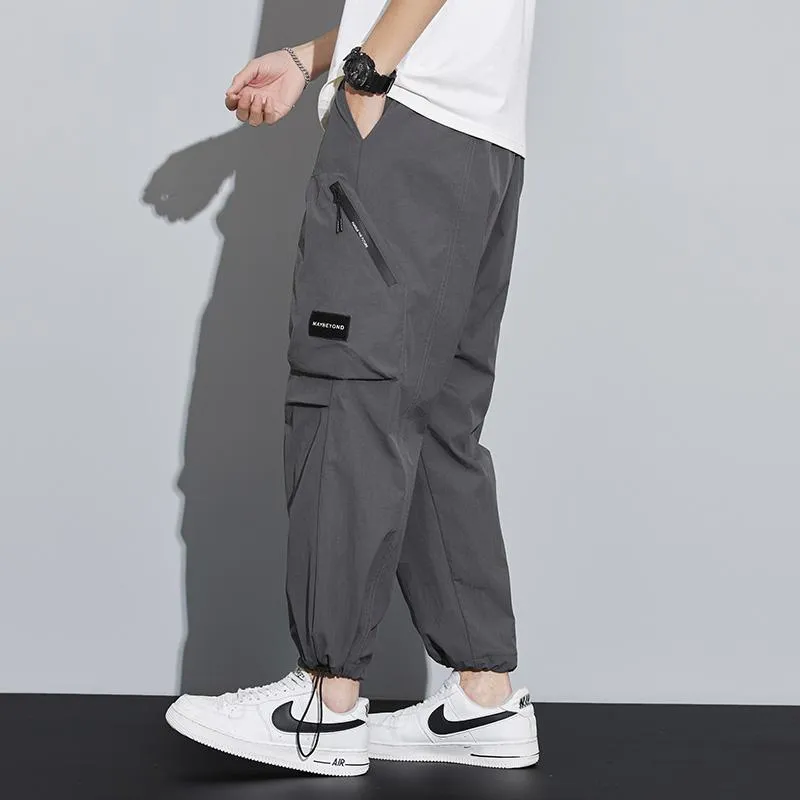 Street Style Loose Fit Bellows Pocket Wide Leg Cargo Pants