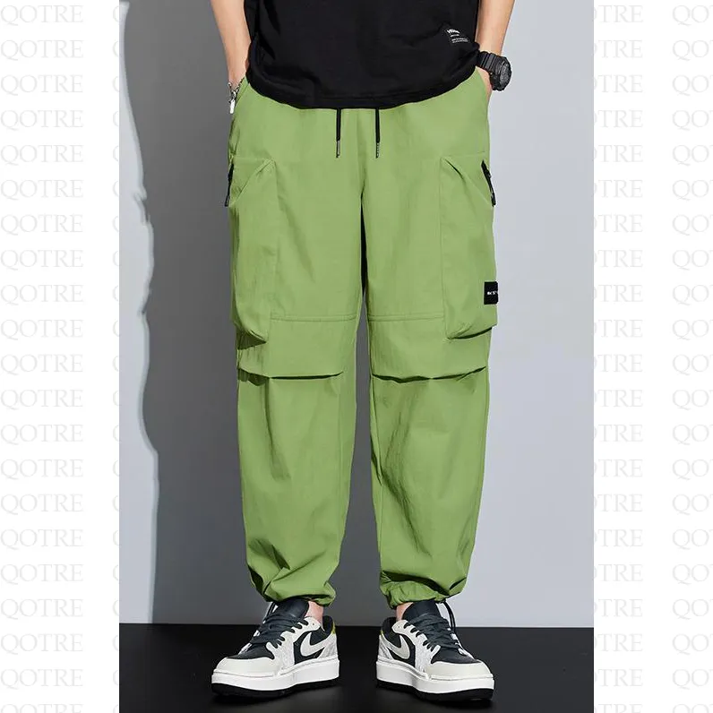 Street Style Loose Fit Bellows Pocket Wide Leg Cargo Pants