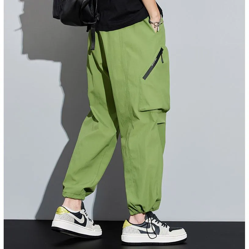 Street Style Loose Fit Bellows Pocket Wide Leg Cargo Pants