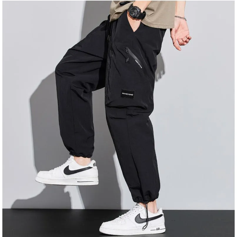 Street Style Loose Fit Bellows Pocket Wide Leg Cargo Pants