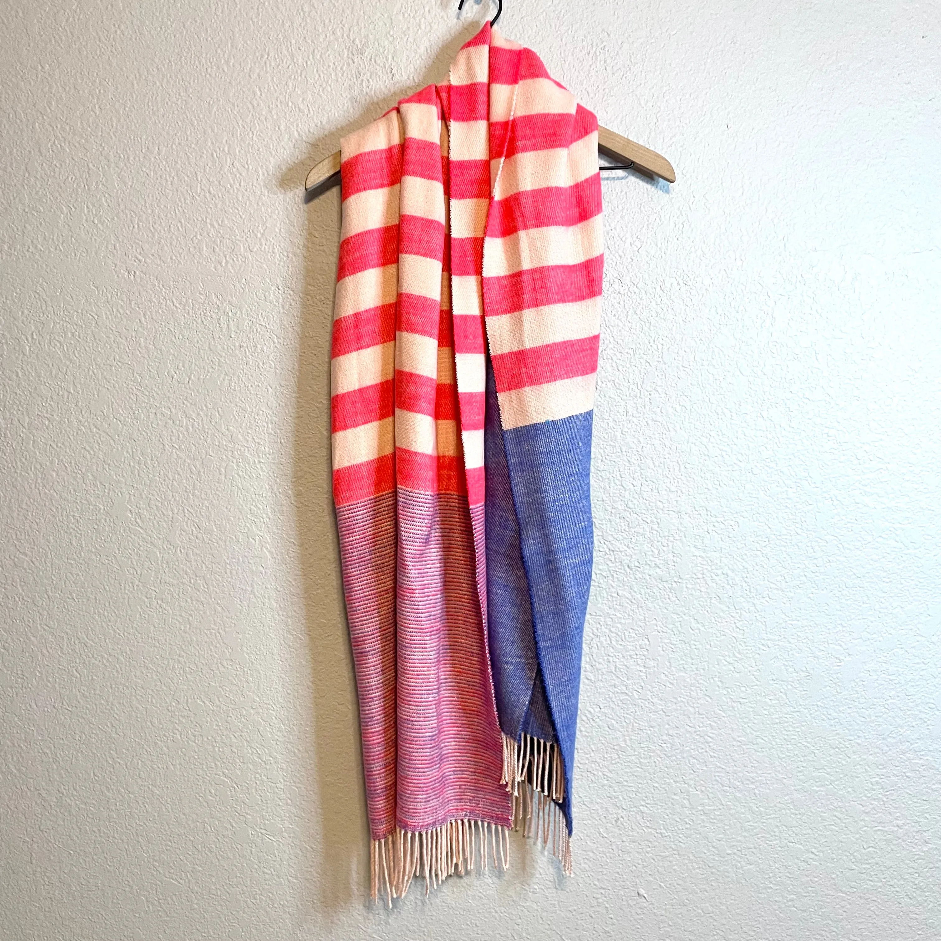 Striped Fringe Scarf