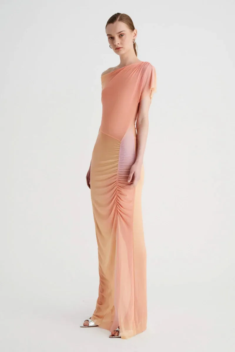 SUBOO VENUS ROUCHED MIDI DRESS