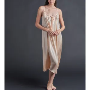 Thea Paneled Slip Dress in Rose Gold Silk Charmeuse