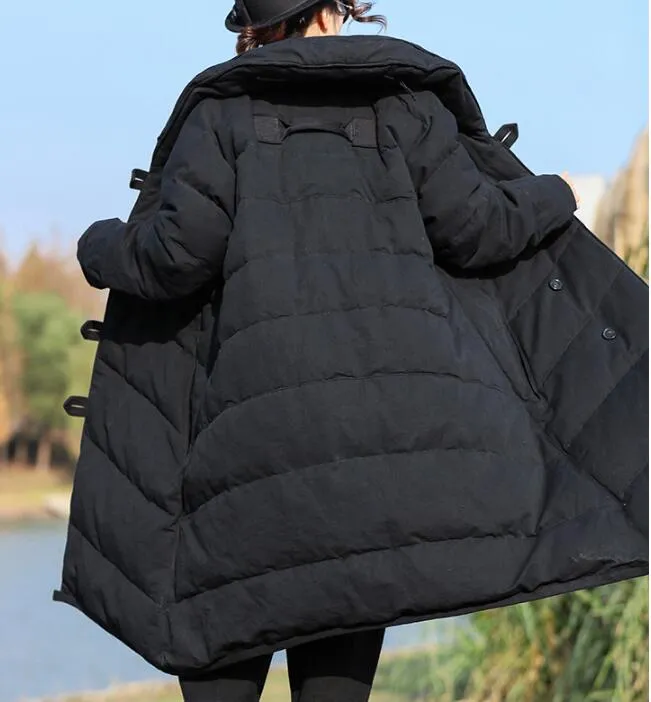 Thick  Long Winter Duck Down Jacket, Hooded Down Jacket Women Plus Size