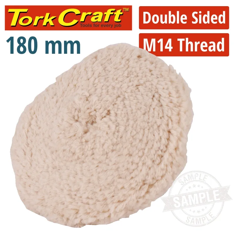 TORK CRAFT DOUBLE SIDED WOOL BUFF 7' 180MM WITH M14 THREAD MM DS7