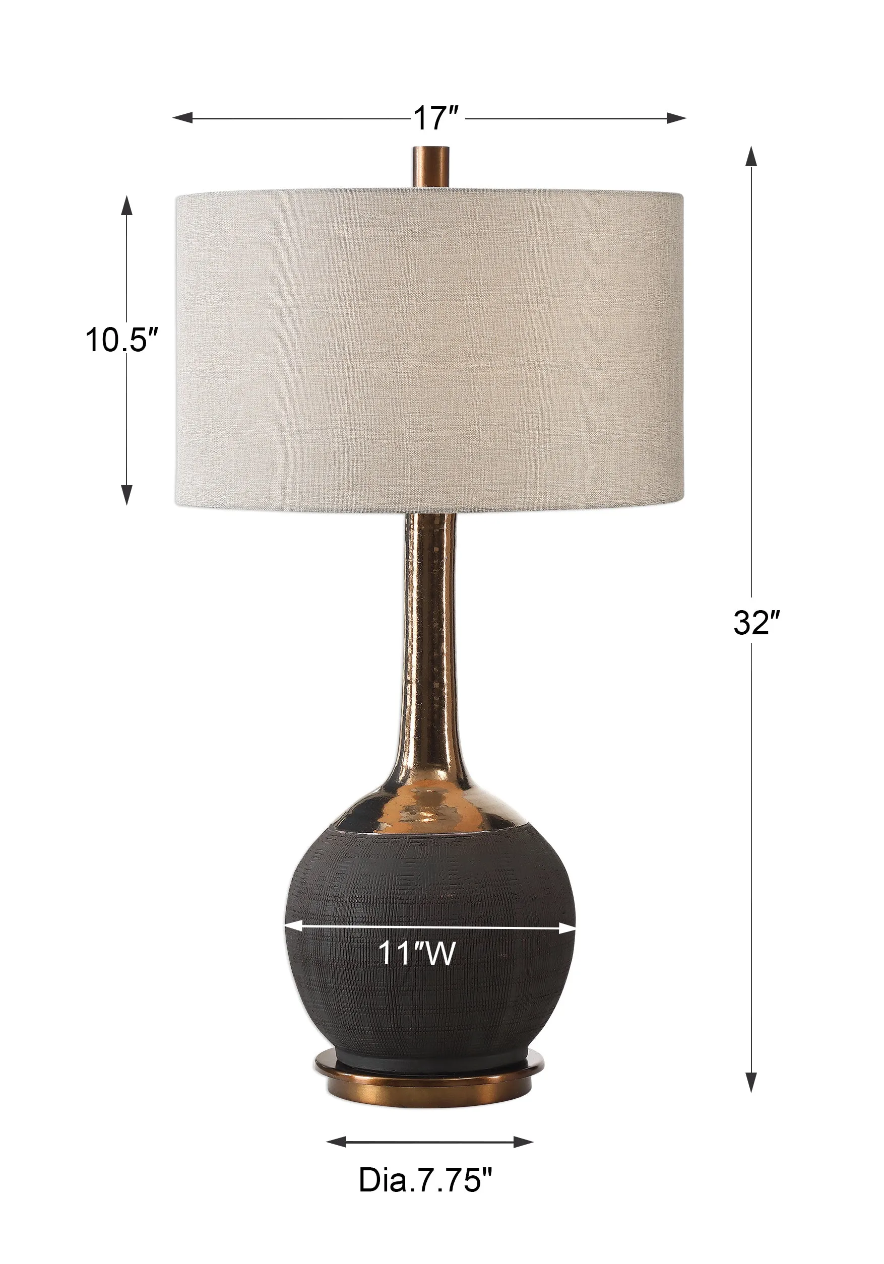 Uttermost Arnav Textured Black Lamp