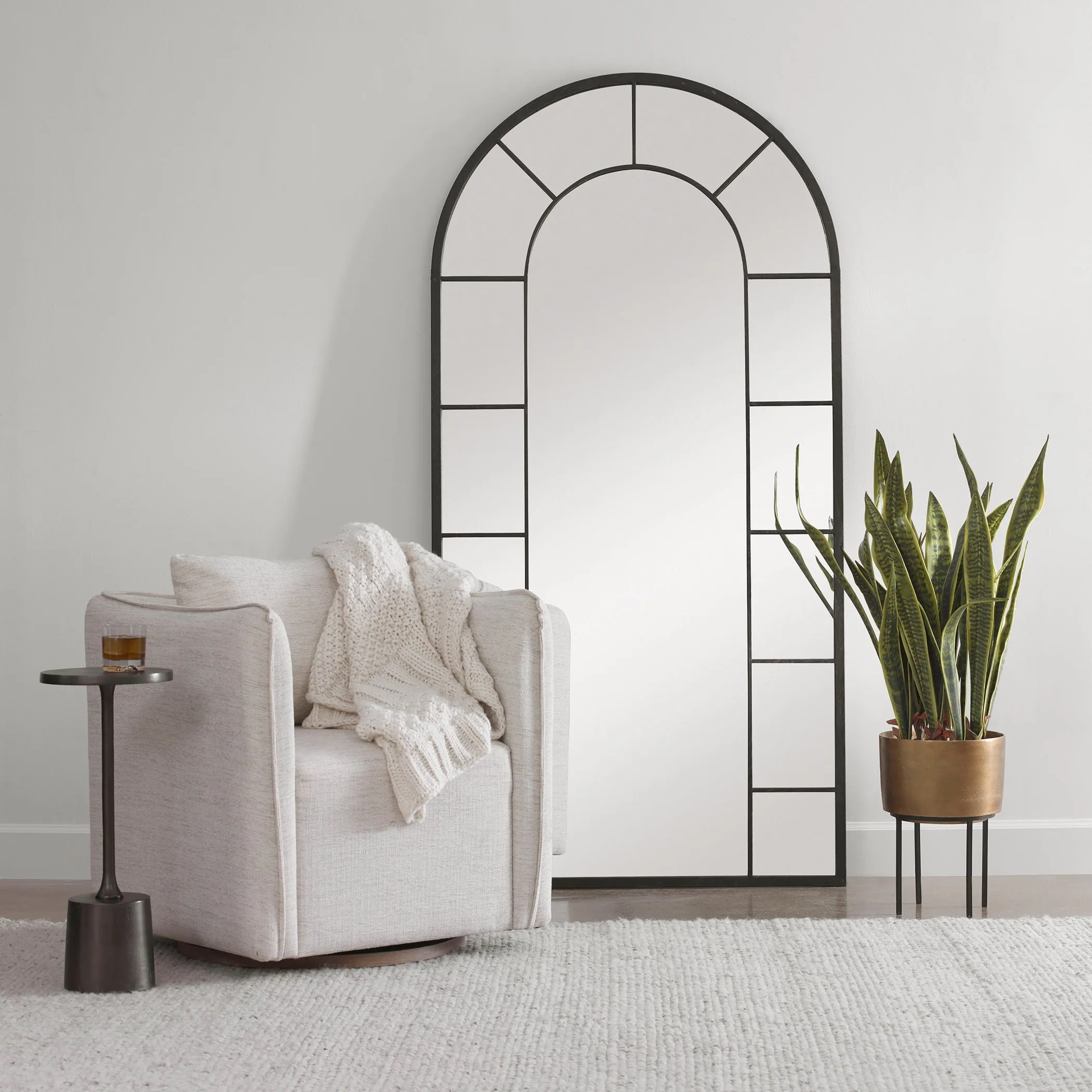 Uttermost Dillingham Black Arch Mirror