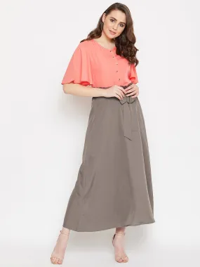 V-Neck Front Button Top & Skirt Set