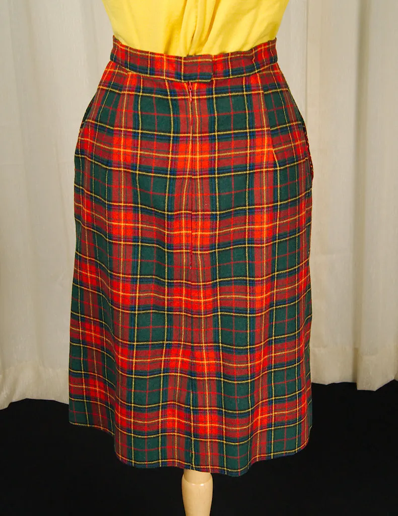 Vintage 1950s Holiday Plaid Skirt