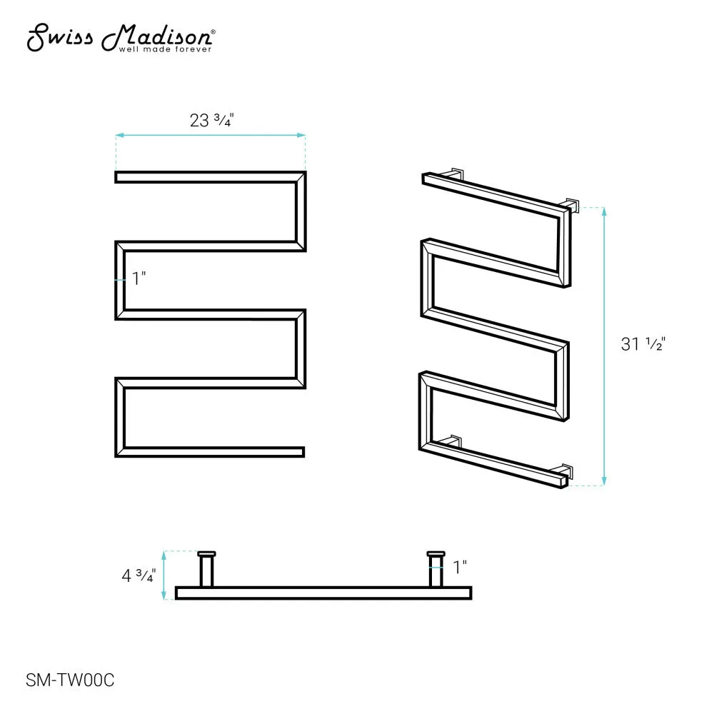 Voltaire 5-Bar Electric Towel Warmer in Chrome