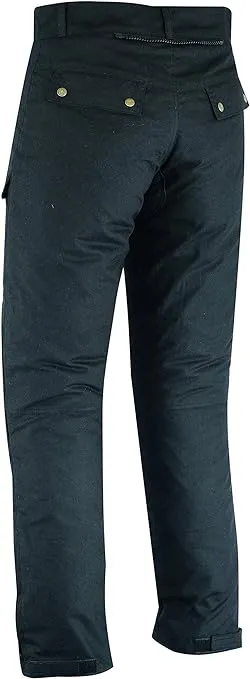 Warrior Gears Men's Waxed Cotton Motorcycle Trousers, Mens Motorbike Trouser