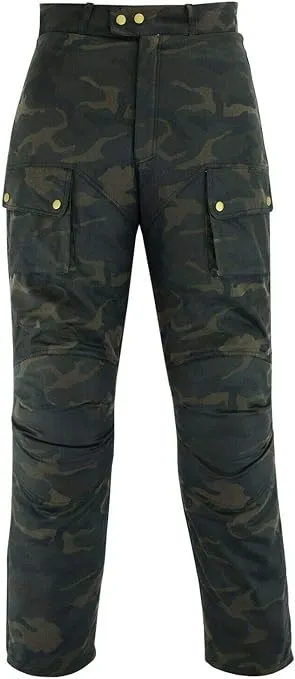 Warrior Gears Men's Waxed Cotton Motorcycle Trousers, Mens Motorbike Trouser