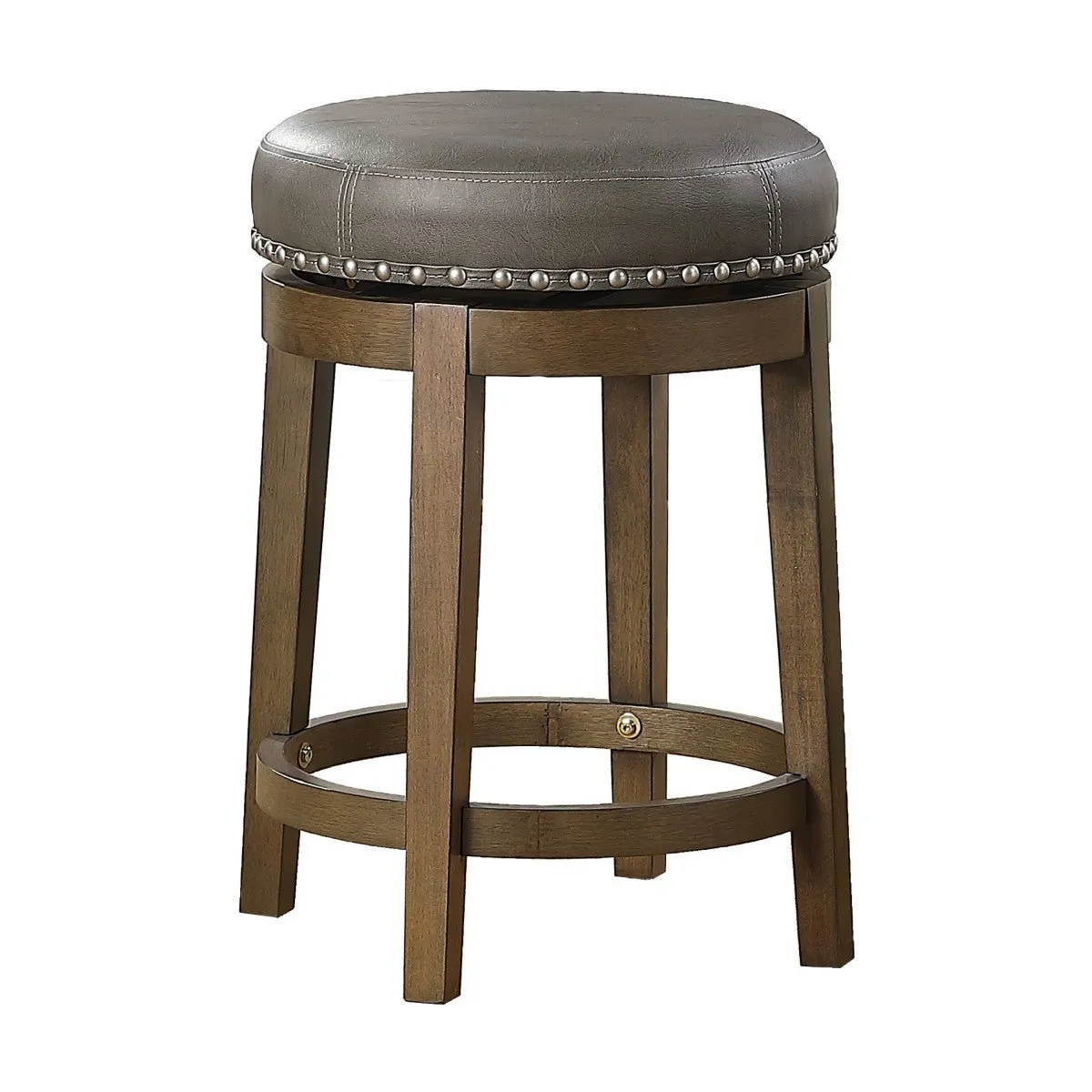 Westby Medium Round Swivel Counter Height Stool, Gray - Set of 2