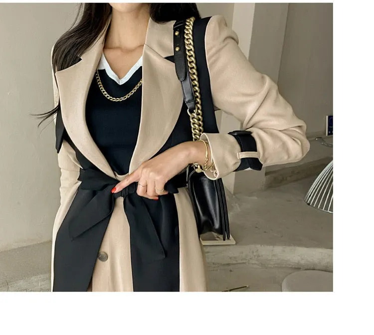 Winter Chills Fall Season Haute Womens Long Trench Coat | Wrap winter coat | Womens winter coat