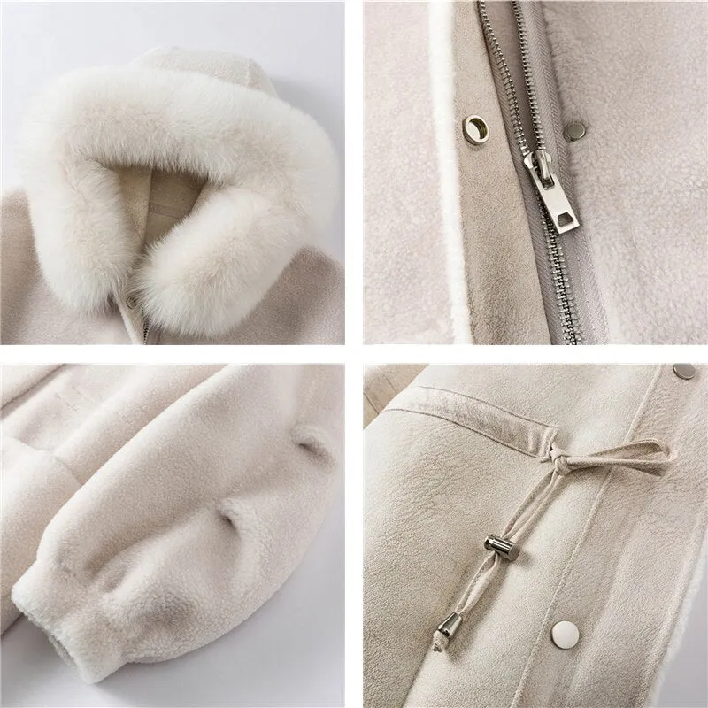 Women  Wool Fur Coat Jacket