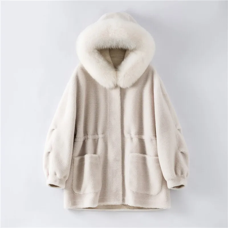 Women  Wool Fur Coat Jacket