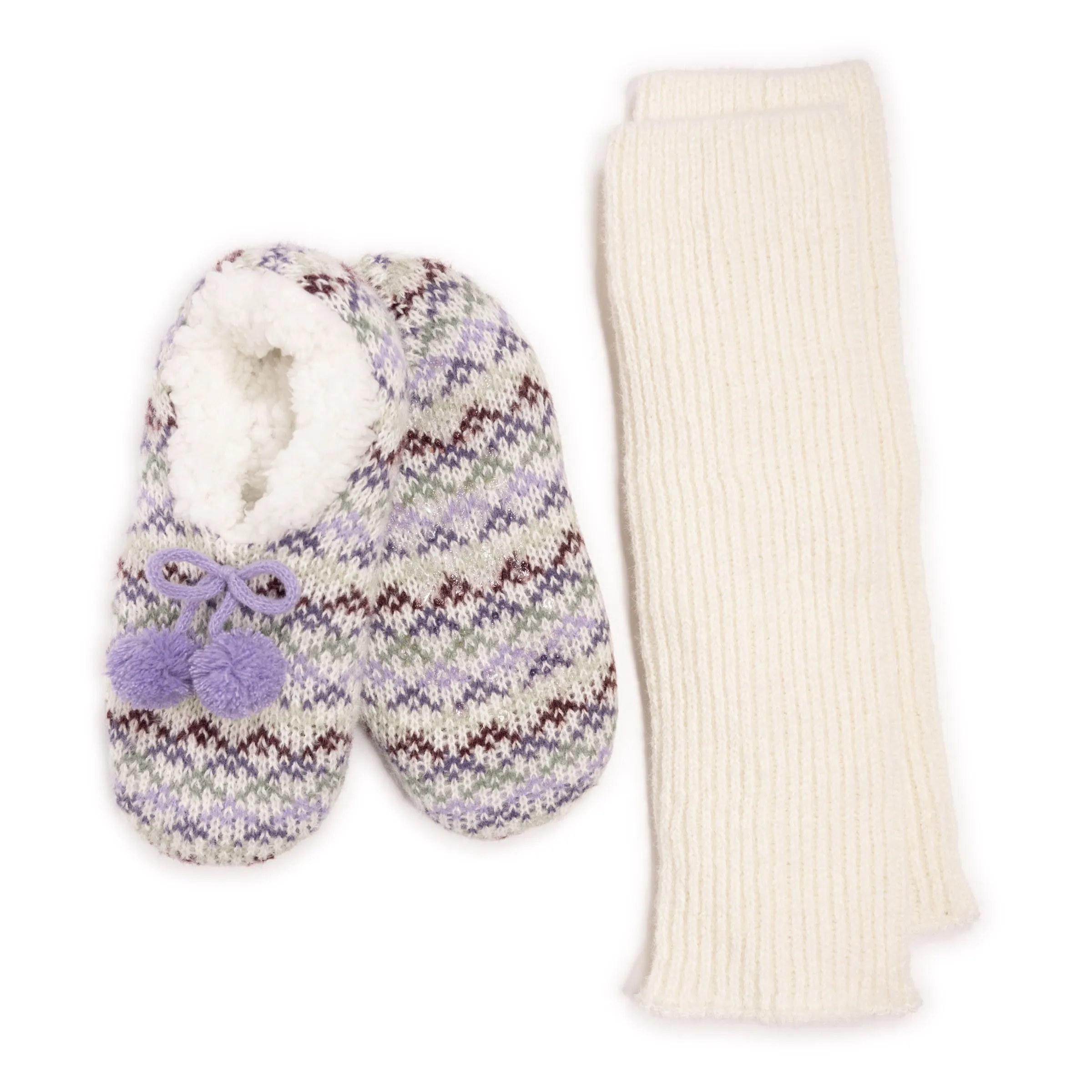 Women's Feather Yarn Ballerina & Leg Warmer Set