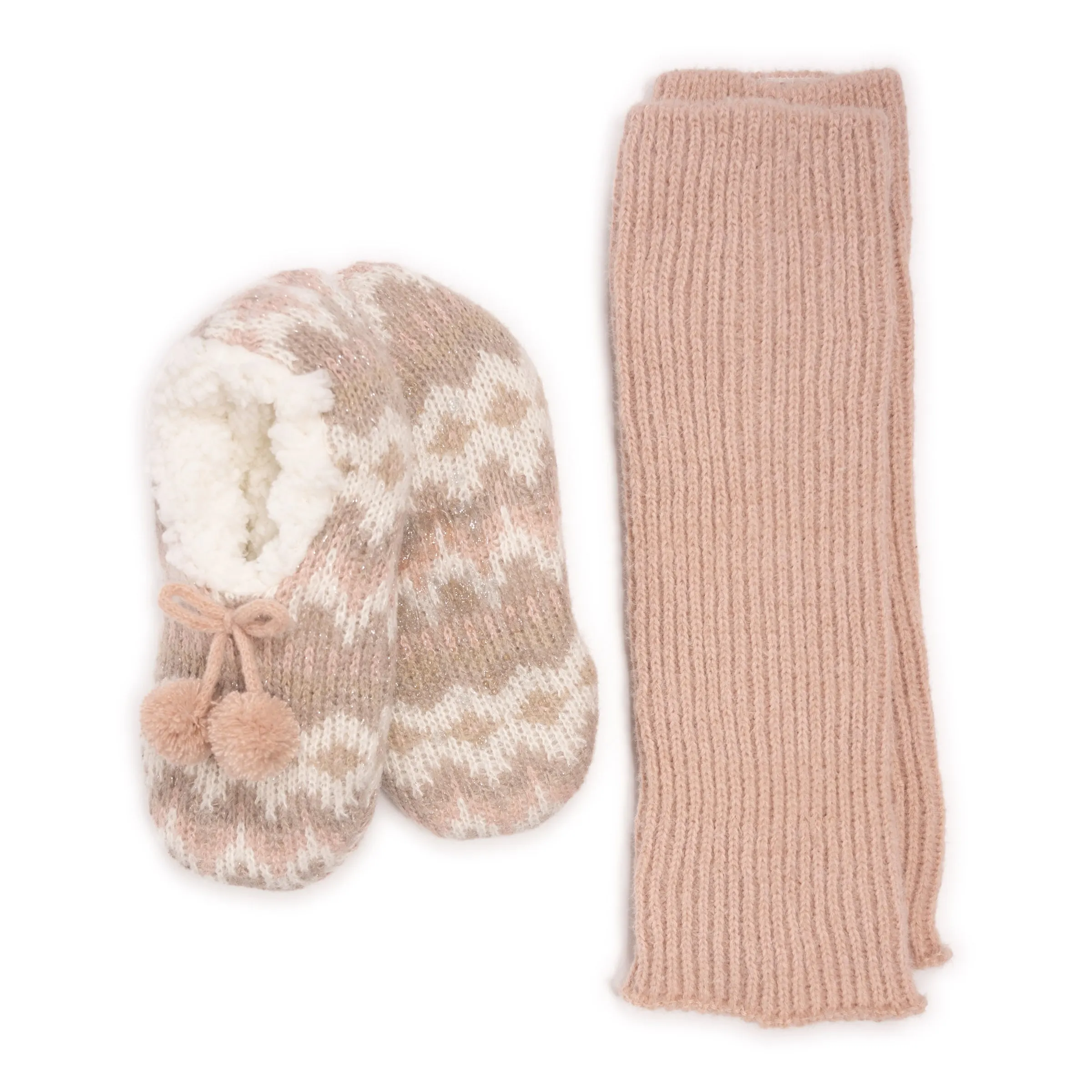 Women's Feather Yarn Ballerina & Leg Warmer Set