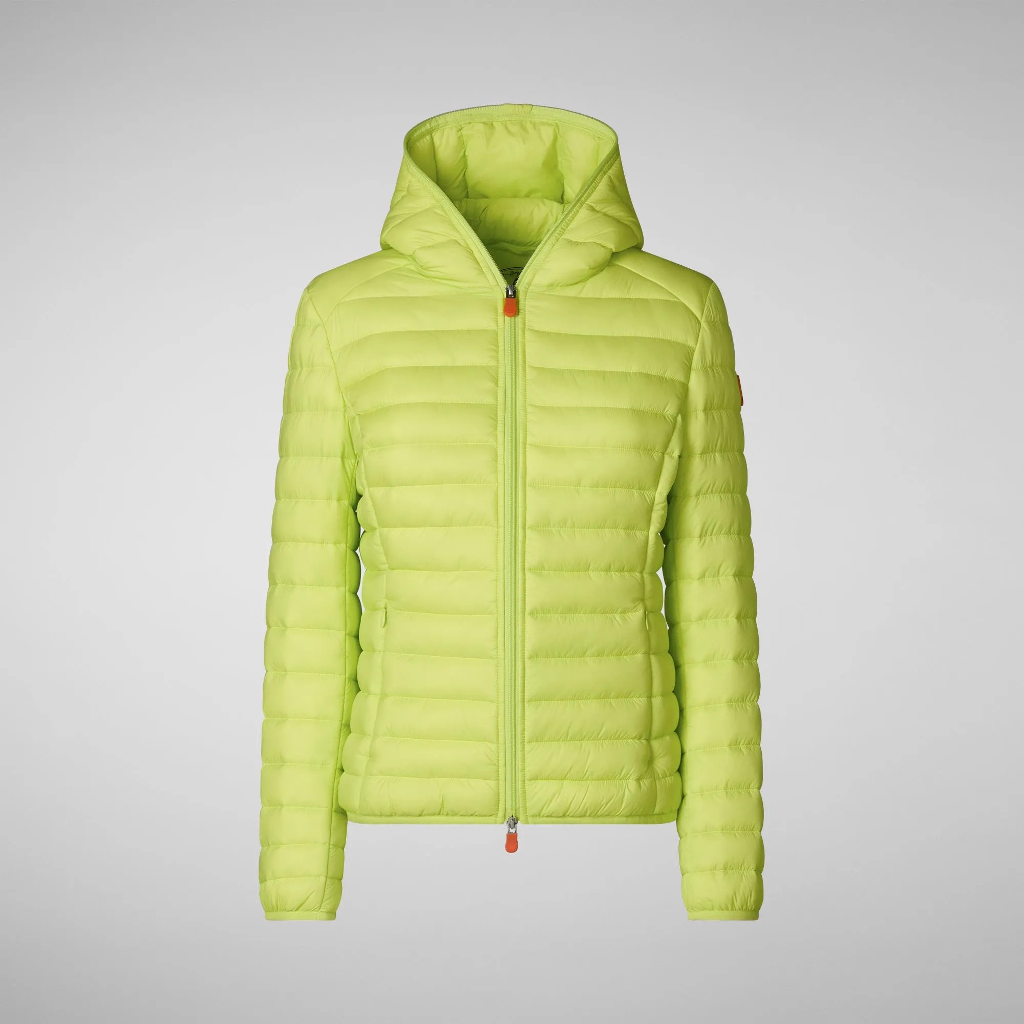 Women's Hooded Puffer Jacket Daisy in Lichen Green