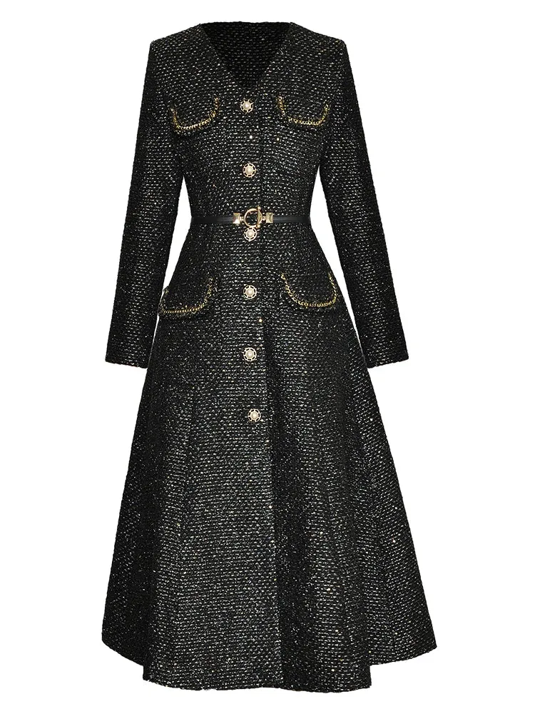 Women's Luxe Tweed Flare Overcoat